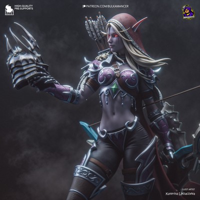 Sylvanas World Warcraft Figure Kit - 3D Printed Fan Art | Unpainted Collectible