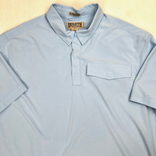 DULUTH TRADING Polo Shirt Men's XL Performance Short Sleeve Untucked Blue Snaps