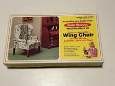 VTG REALIFE MINIATURES DOLL HOUSE WOOD FURNITURE KIT 230 WING CHAIR