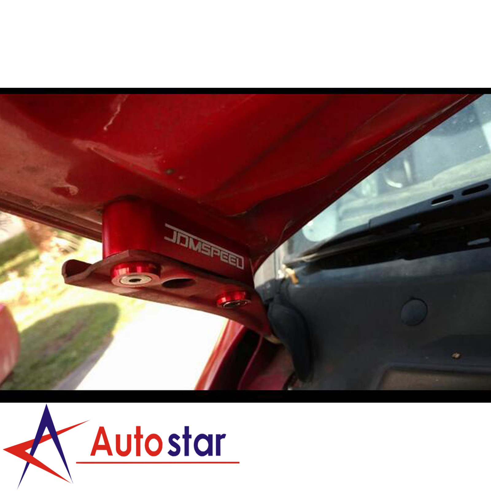 Red JDMSPEED Hood Spacer Risers Kit Set For Acura Integra Honda Civic