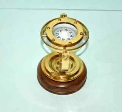 Gimble Compass Vintage Nautical Gimble Compass Brass Ship Marine Gimbled Compass Desk ...