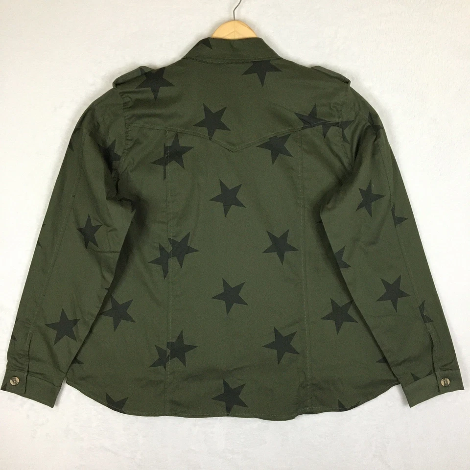 Camisa Knox Rose Utility Abotonada Chaqueta Cazadora 1X Verde Oliva Estrellas Nueva con Etiquetas Top Foto 3 de 4