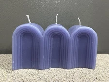 Global Good by To The Market Candle Unscented Periwinkle Retro Art Unused