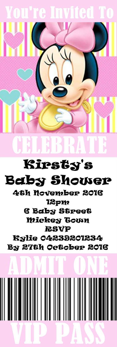 1 Mamá Baby Shower Para Ser Faja Con Minnie Mouse Rosa / Niña, Cinta