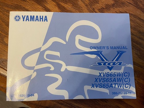 Yamaha VStar Owner's Manual XVS65W(C) XVS65AW(C) XVS65ATW9C) LIT-11626-20-04