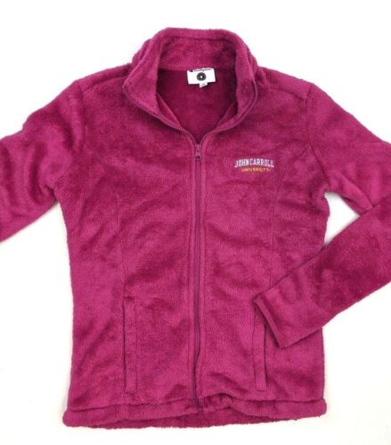 Champion John Carroll University Womens Zip Up Fuzzy Fleece Jacket Pink Small