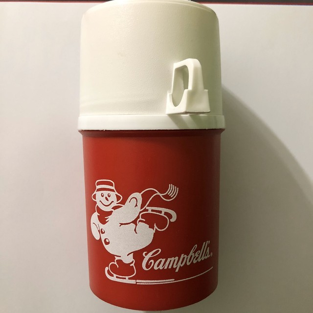 Skiing Snowman Campbell's Soup Thermos's Red and White. 3 Pieces eBay