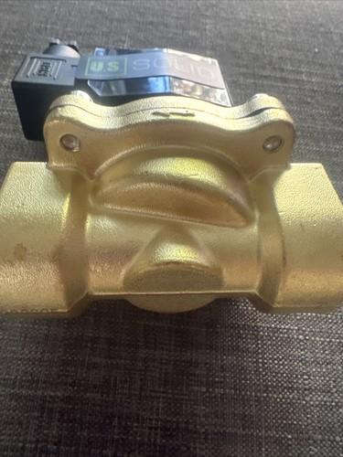 U. S. Solid 1/2" Brass Electric Solenoid Valve 110V AC Normally Open NBR - Picture 3 of 18