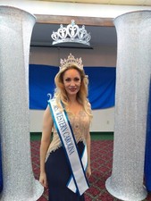 Navy Blue and Nude Rhinestone Stella Couture Evening Gown Women Size 4