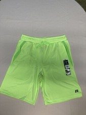 Russell Dri-power 360 Athletic Gym Shorts Boys Size XL 14-16 Neon green, NWT