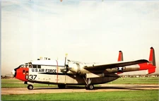 USAF Fairchild C-119J Flying Boxcar Airplane Chrome Postcard B93