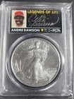 2023 $1 Silver Eagle 1oz PCGS MS70 FDOI, FIRST Day Legends of Life Andre Dawson