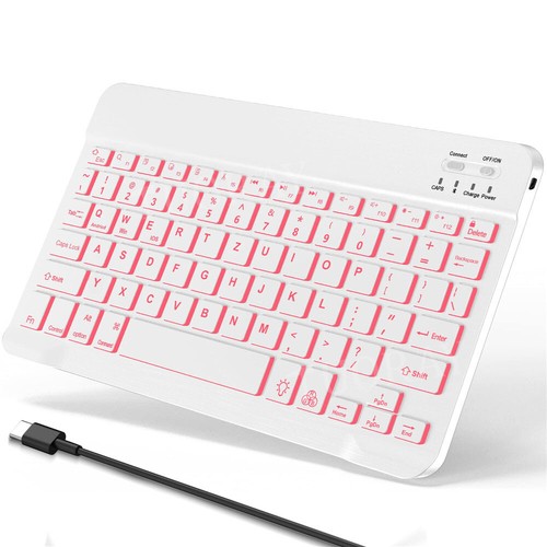QWERTZ Bluetooth Tastatur Maus Kompatibel mit Android/Windows/iPad iOS Tablet DE - Bild 64 von 175
