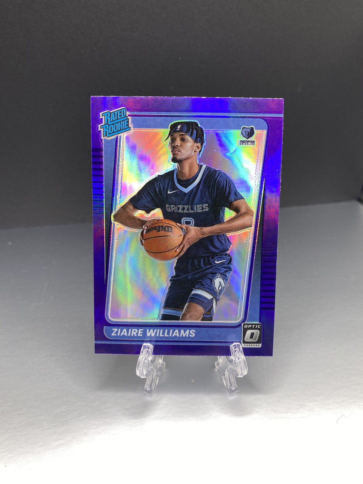 Ziaire Williams 2021-22 Panini Donruss Optic Purple Holo Rated Rookie RC No. 198
