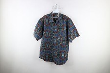 Vintage 90s Streetwear Mens Large Faded Abstract Collared Hawaiian Button Shirt