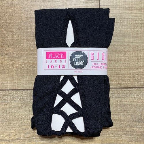 The Children's Place Girls' Lace-Up Soft Fleece Lined Leggings Size Large 10/12