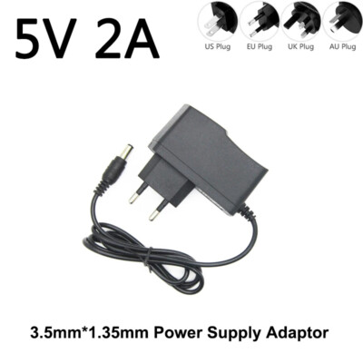 5V 2A Power Supply Converter Adapter Wall Plug Charger Cord 3.5x1.35mm AC to DC