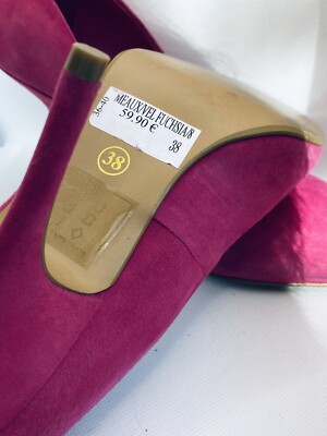 Escarpins San Marina En Daim Rose Fuchsia - Talon Aiguille 10 Cm Pointure 38 Italie