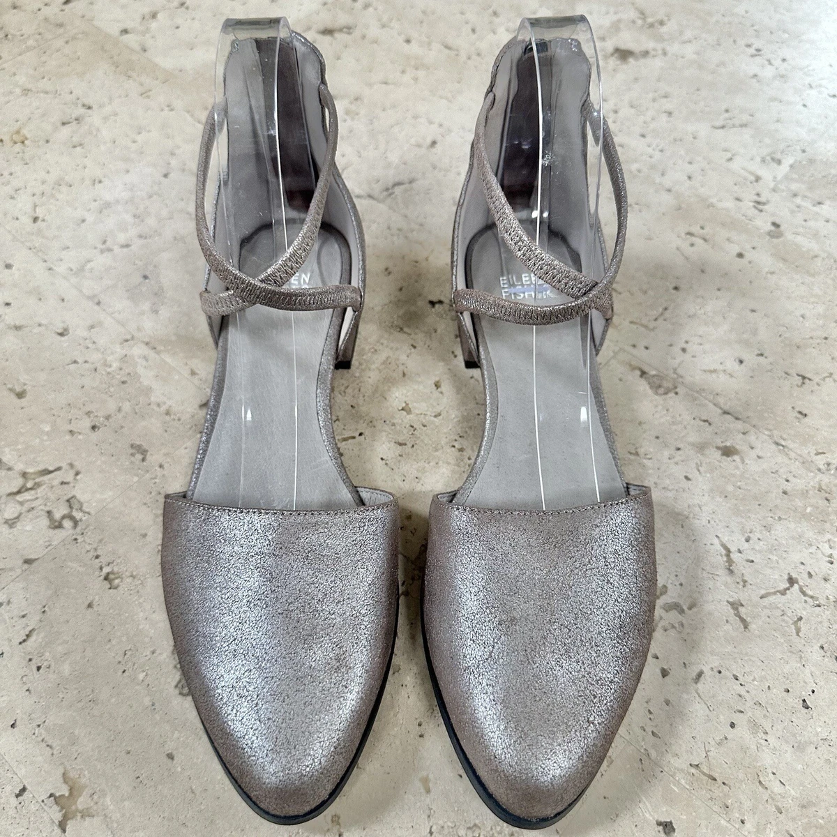 Eileen Fisher 195 Lyton Suede Ankle Strap Flat size 8 Women s eBay