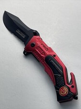 Tac-Force- Spring Assisted Folding Pocket Knife Red Partially Serrated