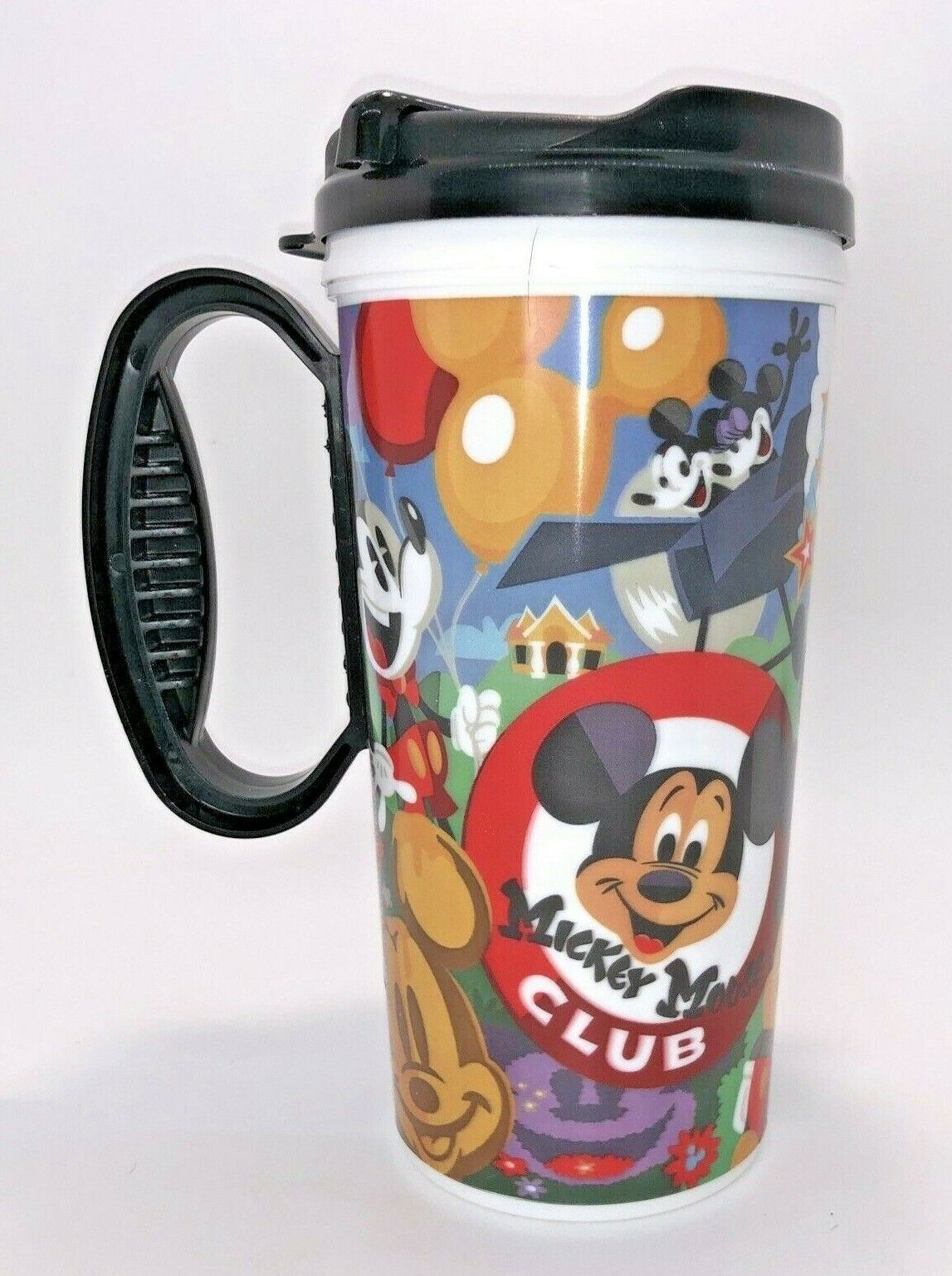 Disney World Parks Mickey Mouse Club Mug Travel Resort Whirley Tumbler Cup Black