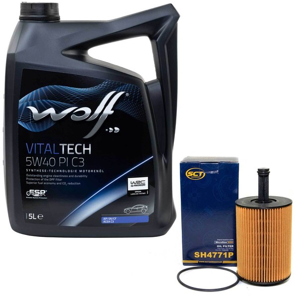 MotoröL Set 5W40 5 Liter + ÖLfilter FüR Audi Ford Seat Skoda Fabia VW Polo Golf-image