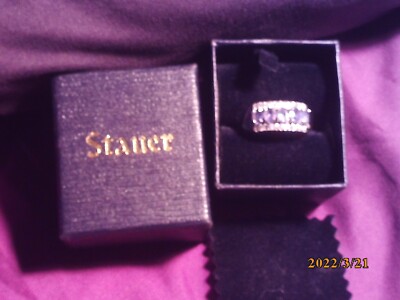 STAUER Karatu Tansanit Diamant Aura Ring 0,925 Sterlingsilber Gr. 10 in Box 