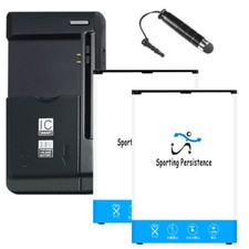 Long Life Excellent 2x 5280mAh Li ion Battery Charger Stylus f LG Stylo 2 LS775