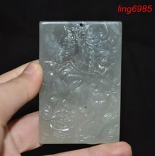 Chinese old Jade Carved animal horse monkey statue yubi Jade bi Jade pendant
