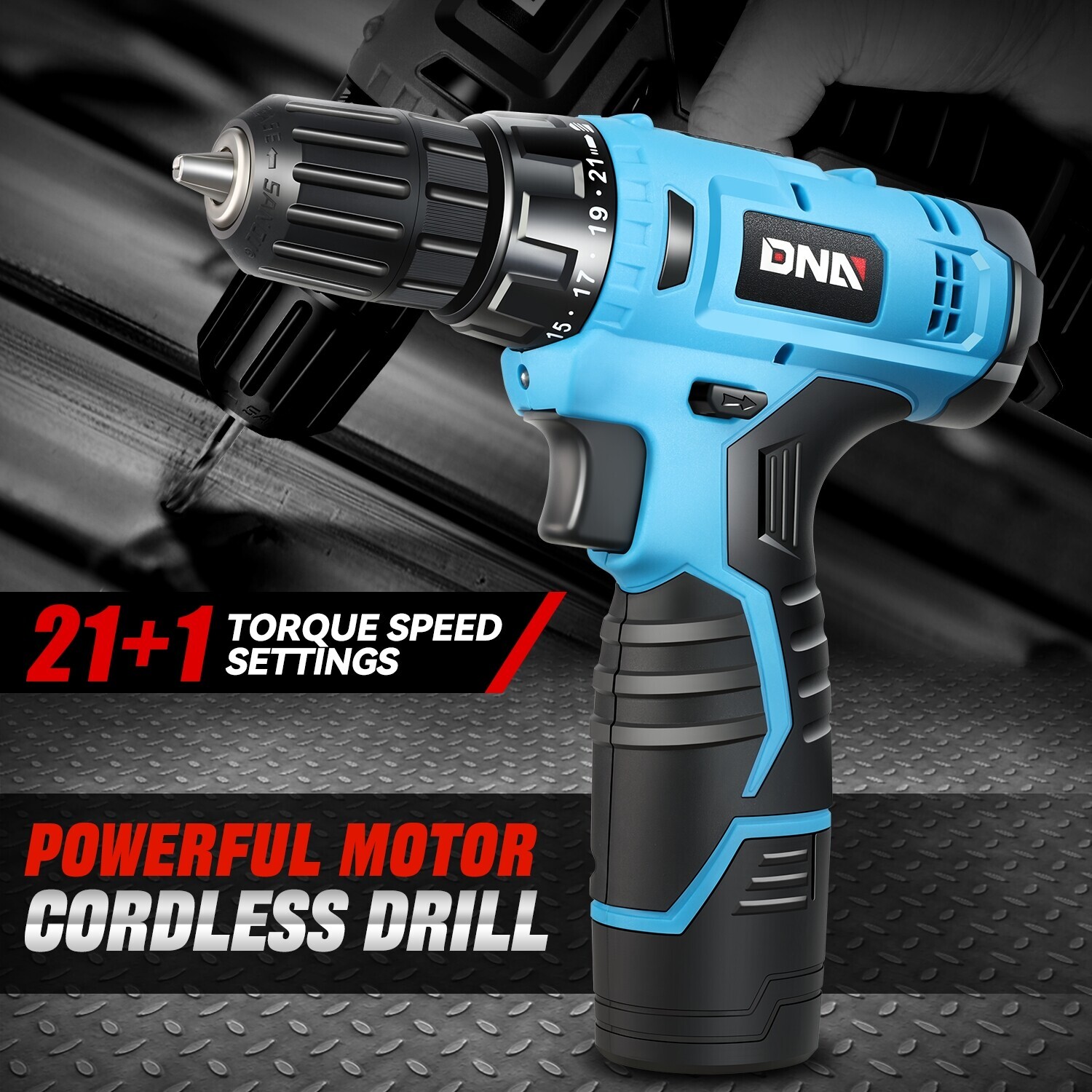 12 В 38 21 1 Установка крутящего момента Аккумуляторная дрель-шуруповерт с зарядным устройством синего цвета 7190₽