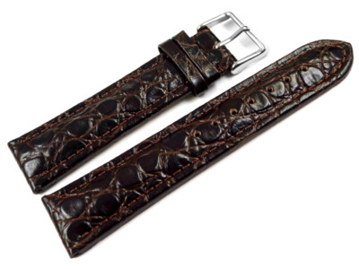 Uhrenarmband - Leder - gepolstert - African - dunkelbraun 18mm 20mm 22mm 24mm