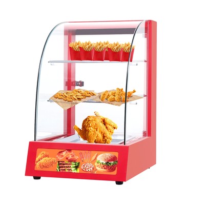 3-Tier Commercial Arc-shaped Food Display Case Pastry Display Case Warmer US