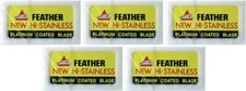 50X Feather Double Edge Razor Blades Platinum Coated Hi-Stainless Steel Japan Ma