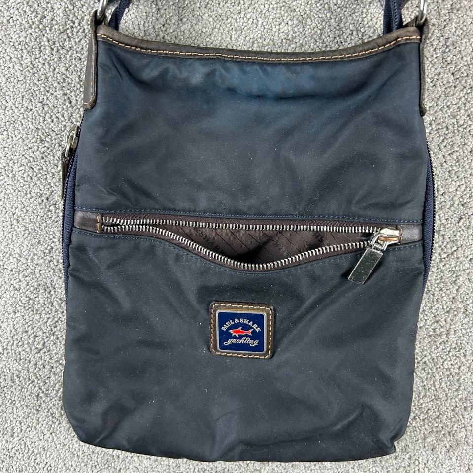 Bolso Bandolera Paul & Shark Yachting Negro Nylon Hecho en Italia Diseñador Hombro Foto 2 de 4