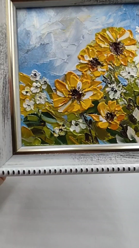 Blooming Flowers Wildflower Painting Original Floral Oil Impasto Art Signed - Video 1 of 1