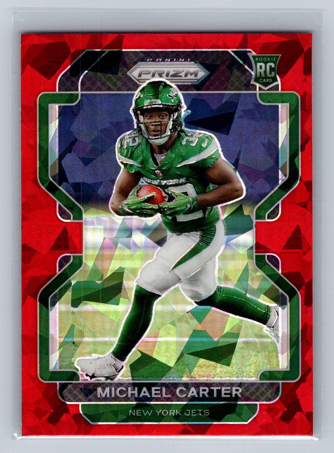 2021 Panini Prizm Michael Carter #365 Red Ice New York Jets