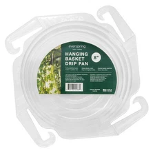 Curtis Wagner Plastic Hanging Basket Drip Pan, 8-Inch, Clear
