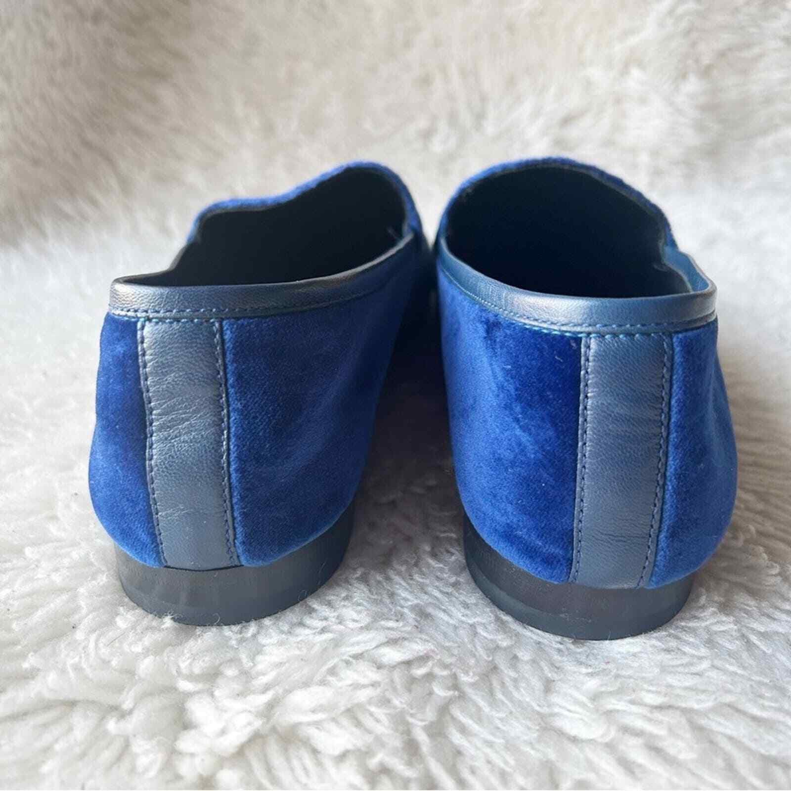 Gucci Jordaan Horsebit Velvet Blue Loafers Size E… - image 6
