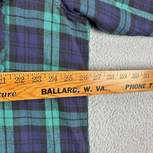VTG L.L. Bean Shirt Mens XLT Tall Blue Green Plaid Thinsulate Shacket USA Made - Picture 9 of 11