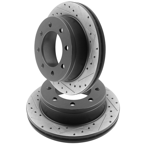 Kit de rotores de freno perforados delanteros y traseros para Chevy GMC Suburban 2500 Yukon XL 2500 - Imagen 6 de 6