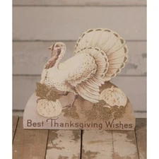 Bethany Lowe Romantic Turkey Thanksgiving Vintage Style Dummy Board 10 inch 