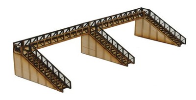 N-FB004 Bahnsteig Fußgängerbrücke Triple Flight Quad Spannweite Spur N Modell Laser Cut Kit