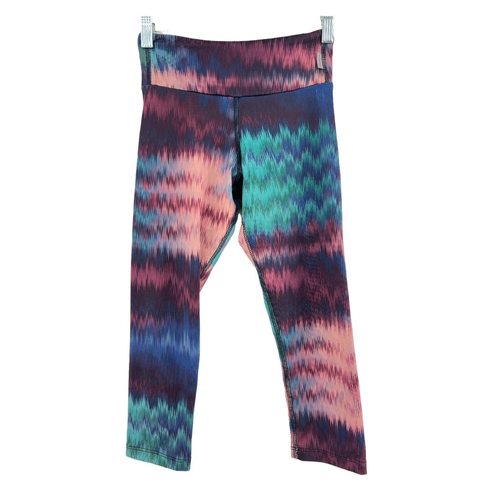 Leggings de yoga KOS XS azul púrpura rosa estampado de sangrado Foto 2 de 4