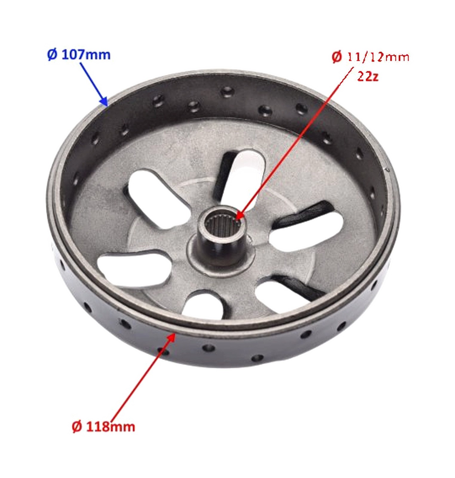 Cloche d'embrayage arrière scooter Vespa ET4 125 et ET2 50 AC
