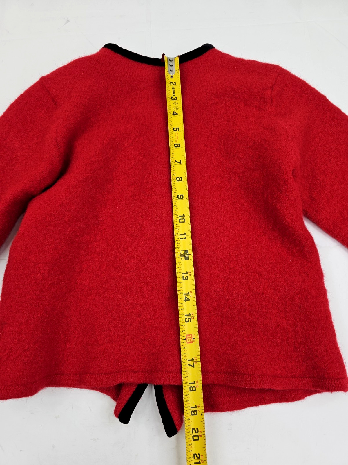 Vtg Pendleton 100% Virgin Wool Red Button Cardiga… - image 8