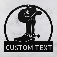 Personalized Western Cowboy Wear Metal Sign Custom Home Decor for Cowboy Lovers