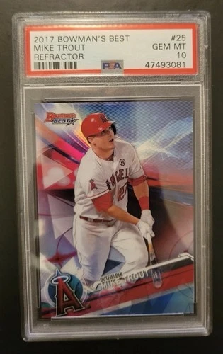 2017 Bowman's Best - Mike Trout #25 Refractor PSA 10