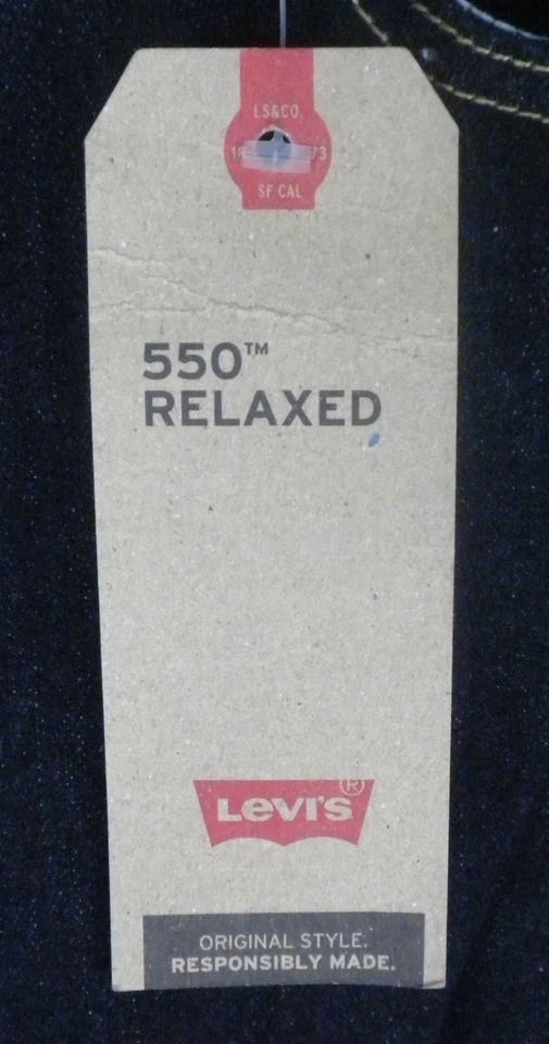 NWT ~ Levi's 550 Relaxed Men's Blue Tapered Leg Stretch Jeans Size 42 x 38 - Image 2 of 4