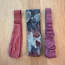 Lululemon LOT of 3 Headbands Purple, Blue, Camo