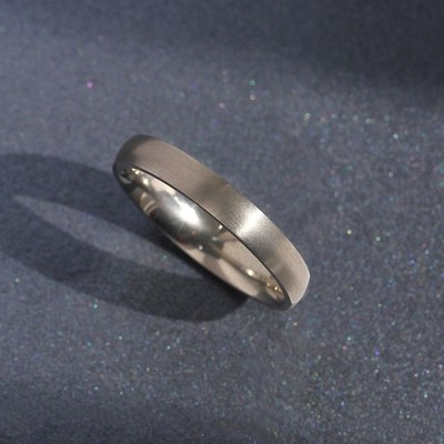 Matte Surgical Stainless Steel Ring, 3, 4, 5, 6, OR 8mm Dome, Comfort Fit